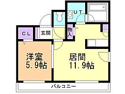 ステラガーデン 1LDKの間取図画像