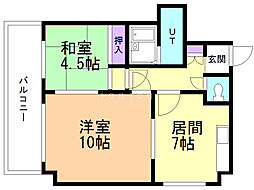 藤グリーンビル 2LDKの間取図画像
