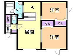 シーマ 2LDKの間取図画像