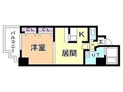 日宝ノルテ6条通弐番館 1DKの間取図画像