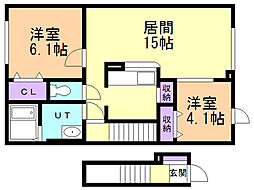 蔵2 2LDKの間取図画像