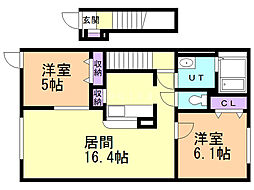 クレア・ド・ルーン 2LDKの間取図画像