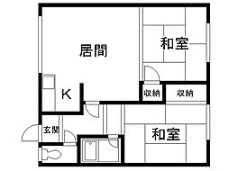 プリンスマンションA 2LDKの間取図画像