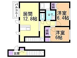 ジェルメスクエア 2LDKの間取図画像