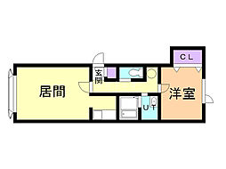 コムハウス4 1LDKの間取図画像