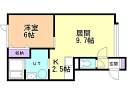 メゾンインティ 1LDKの間取図画像
