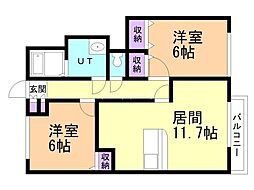 シティフォレスト82 2LDKの間取図画像