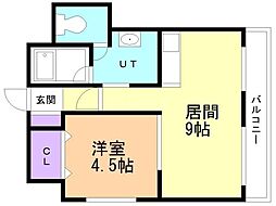 BIELU-V 1DKの間取図画像