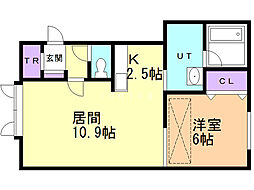 ラ・テラA 1LDKの間取図画像