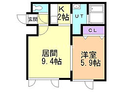 GLP1 1LDKの間取図画像