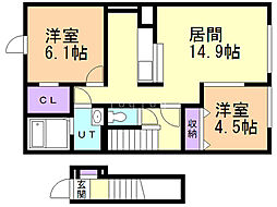 ディアパーク 2LDKの間取図画像