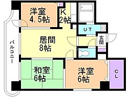 日宝ノルテ1条通 3LDKの間取図画像