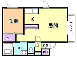 東光ステイ7.9 1LDKの間取図画像
