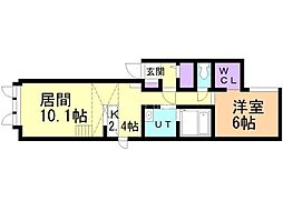 ソリーソ 1LDKの間取図画像