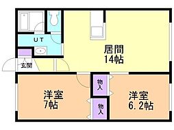 サンセットN1・14 C棟 1階/101