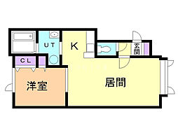 アシルA 1LDKの間取図画像