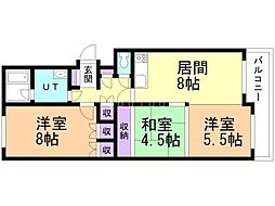 シュロス3条 3DKの間取図画像