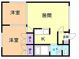 アースコーポ 2LDKの間取図画像