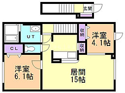 蔵2 2LDKの間取図画像