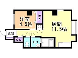 四条邸 1LDKの間取図画像