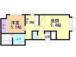 アドバンス2 1LDKの間取図画像