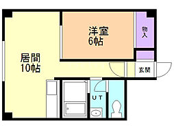 サンマックハイツ 1LDKの間取図画像