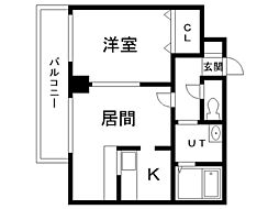 日宝ノルテ1条通 1DKの間取図画像