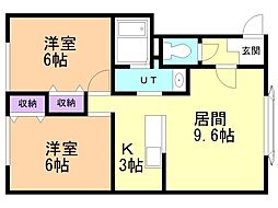 コムハウス2 2LDKの間取図画像