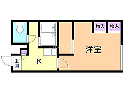 レオパレスオーキッド5 1Kの間取図画像
