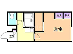 レオパレスフレンドリー 1Kの間取図画像