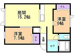 BUDDIES 2LDKの間取図画像
