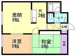 グランデ緑町 2LDKの間取図画像