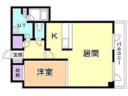 N120 1LDKの間取図画像
