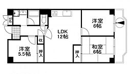 日興千里台スカイタウンB棟 3LDKの間取図画像