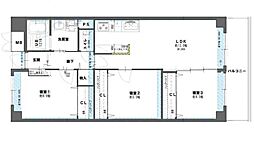 八戸ノ里第四ガーデンハイツA棟 3LDKの間取図画像