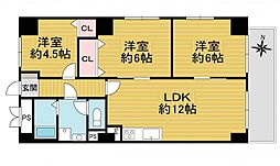 ハイマートすみれ 3LDKの間取図画像