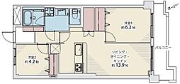 グリーンハウス千里 2LDKの間取図画像