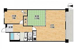 都島ロイヤルハイツ 2LDKの間取図画像