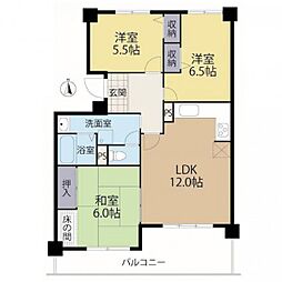 コム古川橋 3LDKの間取図画像