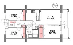 シティコート下新庄1号棟 3LDKの間取図画像