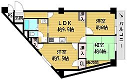 淡路第2ダイヤモンドハイム 3LDKの間取図画像