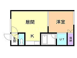 ランクル13・2 1LDKの間取図画像