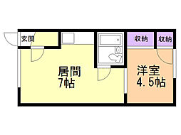 YMT 1DKの間取図画像