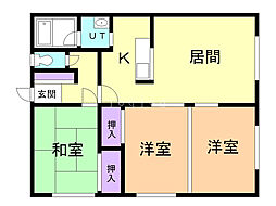 ファミール川端B 3LDKの間取図画像