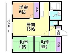 レジデンス菊 3LDKの間取図画像