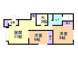LiNZC 2LDKの間取図画像