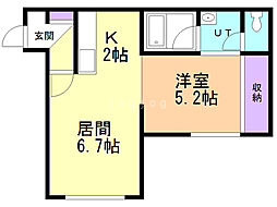 セピア5・1 1LDKの間取図画像