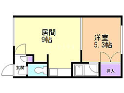 グレイス北門 1DKの間取図画像