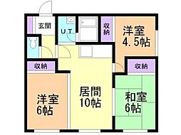 グリーンハイツ2 3LDKの間取図画像