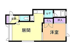パール永山1.14 1LDKの間取図画像